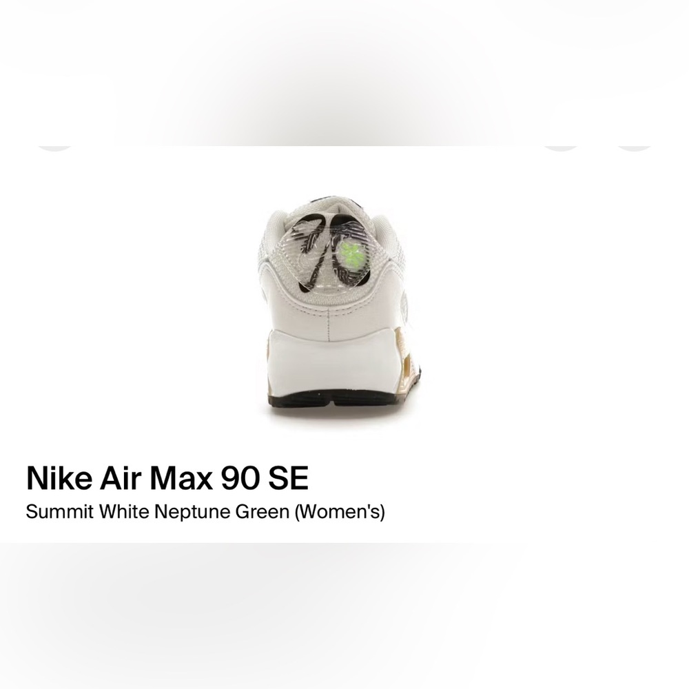 Nike Air Max 90 SE Women's Sneakers - White and Green with OG box $FIRM$ - Picture 4 of 9